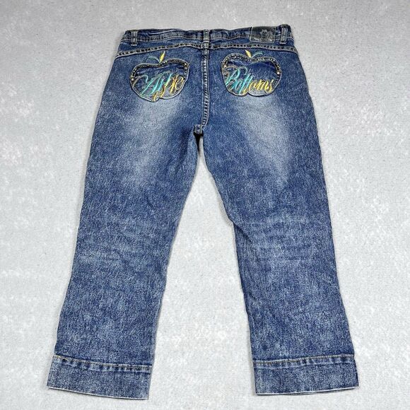Vintage Apple Bottoms Jeans Juniors Size 9/10 Blue Capri Inseam 20 in Pockets - Picture 1 of 14